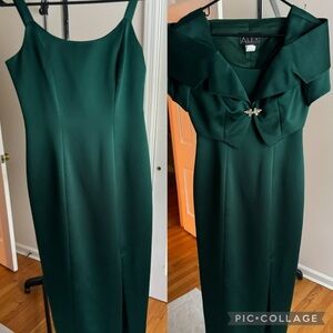 Alex Evenings Green Sleeveless Dress